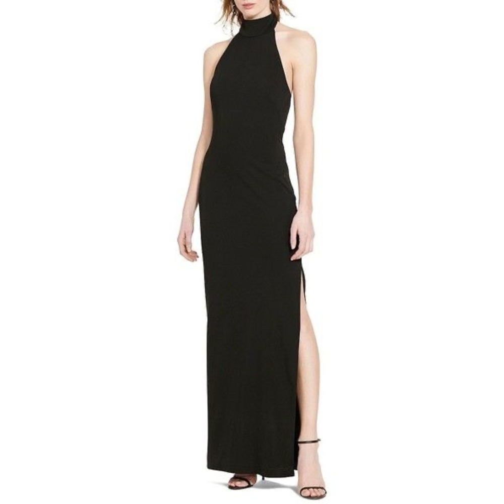 Lauren by Ralph Lauren Sleek Black gown open back.